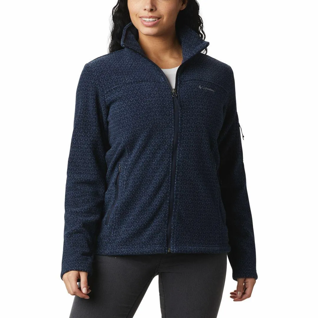 Columbia Women Blue Fast Trek Printed Fleece Jacket