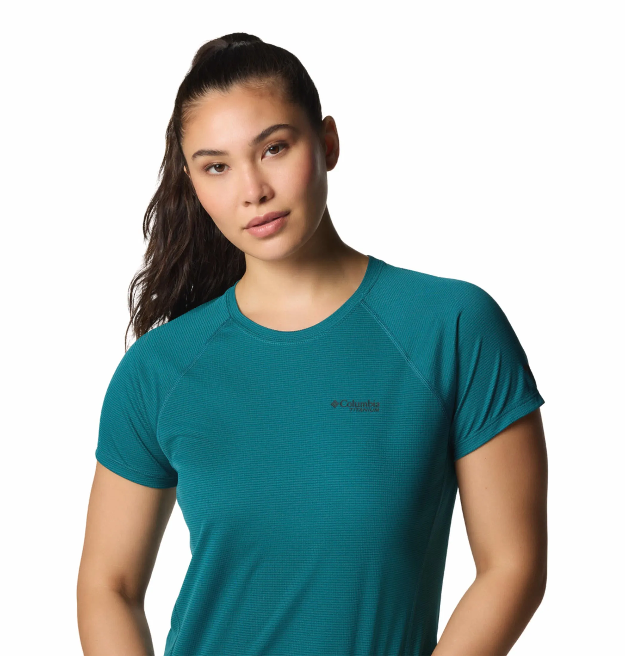 Columbia Women Blue Omni-Freeze Cirque River Pro Crew Tshirt