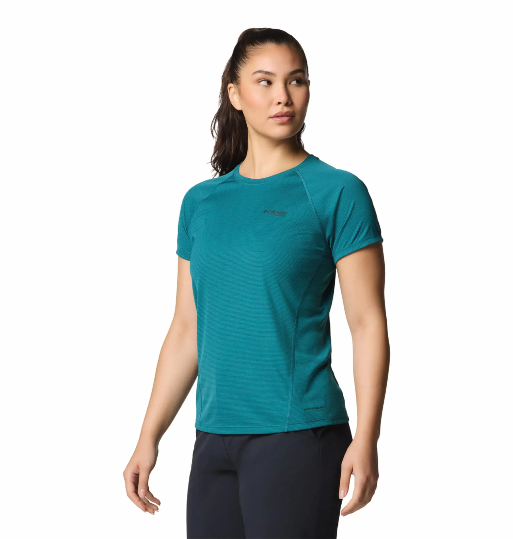 Columbia Women Blue Omni-Freeze Cirque River Pro Crew Tshirt