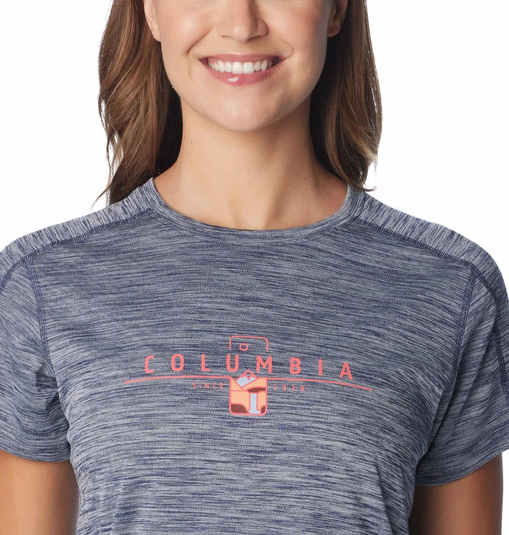 Columbia Women Blue Omni-Freeze W Zero Rules Graphic Crew Tshirt