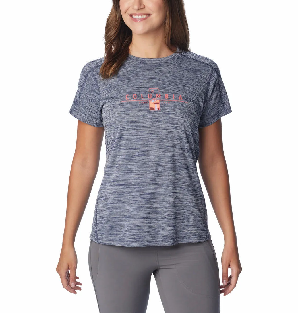 Columbia Women Blue Omni-Freeze W Zero Rules Graphic Crew Tshirt