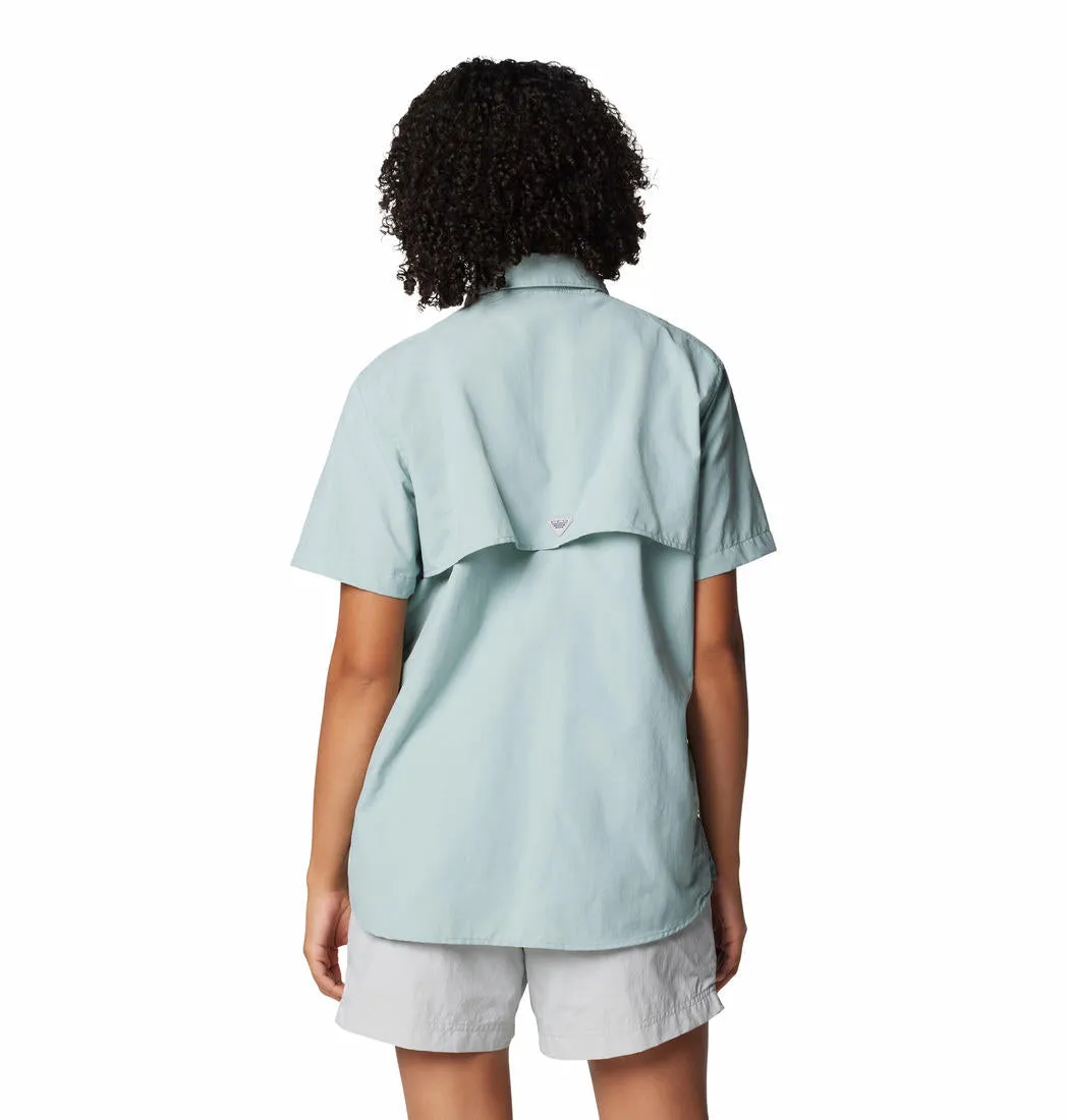Columbia Women Blue Omni-Shade Bahama II Short Sleeve Shirt