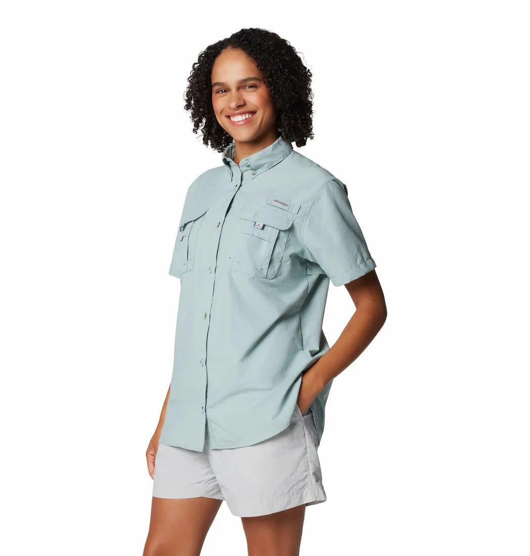 Columbia Women Blue Omni-Shade Bahama II Short Sleeve Shirt