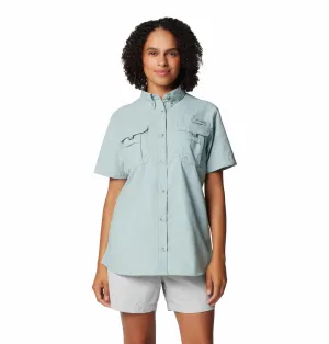 Columbia Women Blue Omni-Shade Bahama II Short Sleeve Shirt