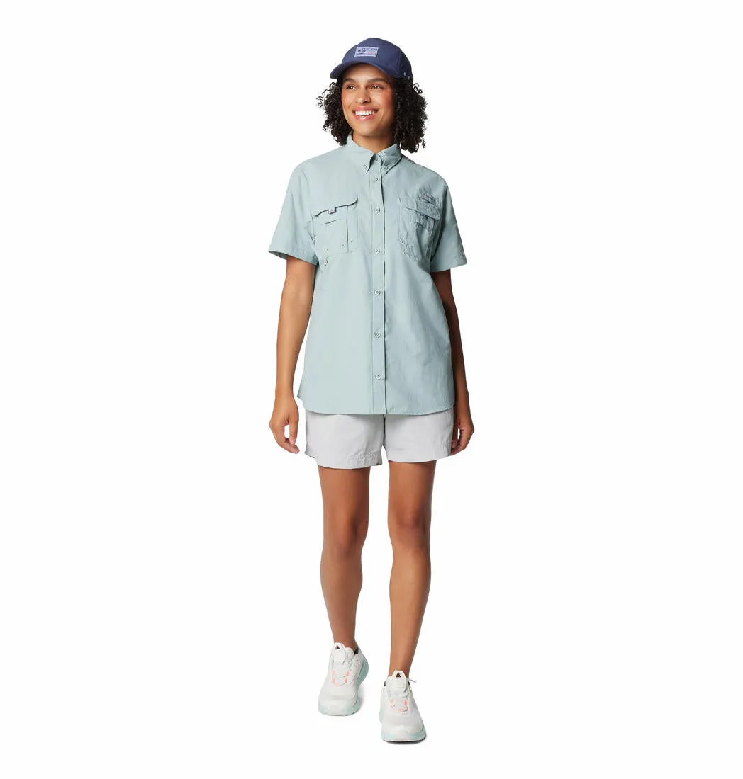 Columbia Women Blue Omni-Shade Bahama II Short Sleeve Shirt