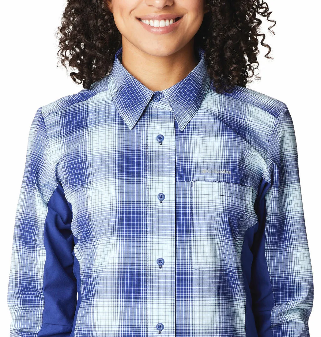 Columbia Women Blue Omni-Shield Claudia Ridge Long Sleeve Shirt