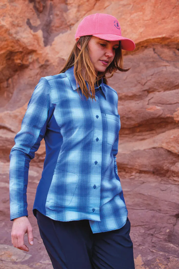 Columbia Women Blue Omni-Shield Claudia Ridge Long Sleeve Shirt
