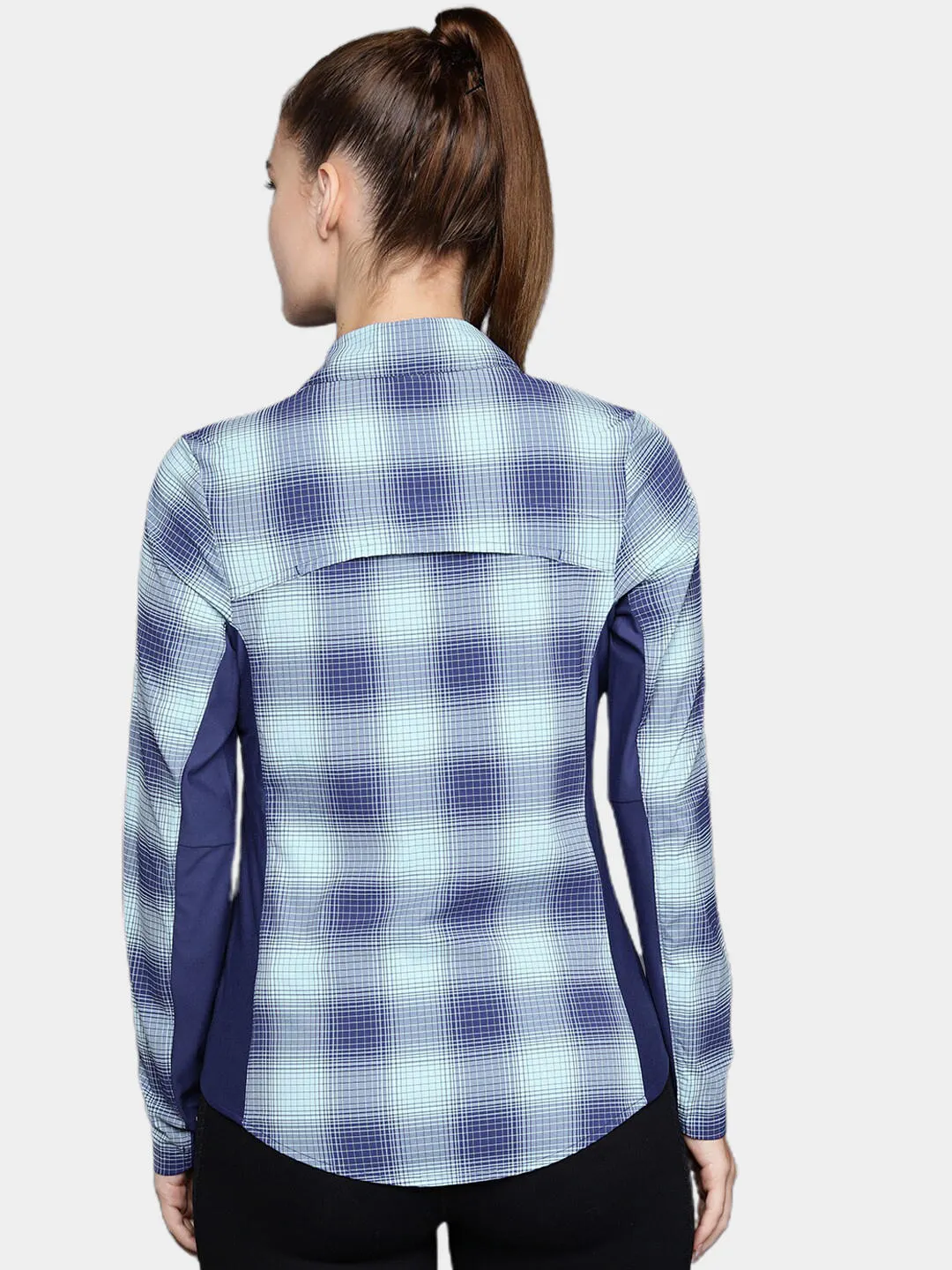 Columbia Women Blue Omni-Shield Claudia Ridge Long Sleeve Shirt
