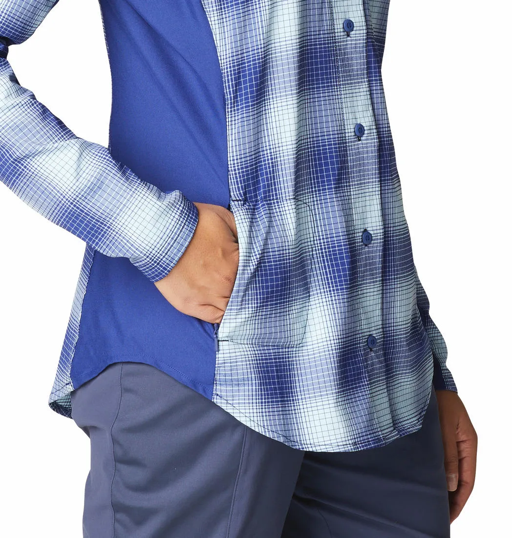 Columbia Women Blue Omni-Shield Claudia Ridge Long Sleeve Shirt
