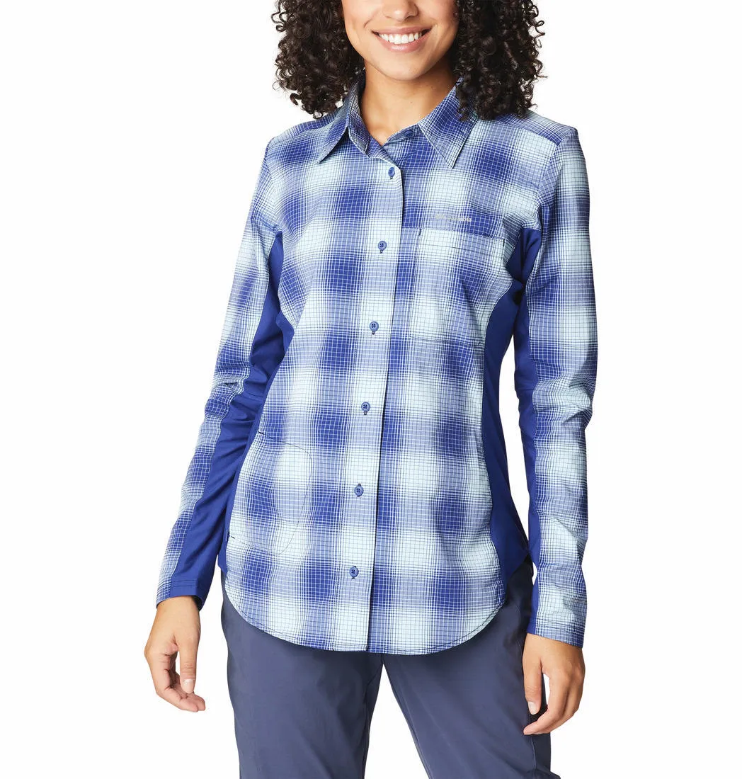 Columbia Women Blue Omni-Shield Claudia Ridge Long Sleeve Shirt