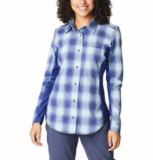 Columbia Women Blue Omni-Shield Claudia Ridge Long Sleeve Shirt