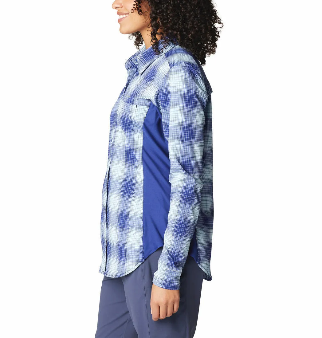 Columbia Women Blue Omni-Shield Claudia Ridge Long Sleeve Shirt