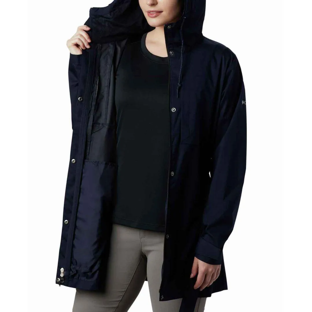 Columbia Women Blue Omni-Shield Pardon My Trench Rain Waterproof Rain Jacket