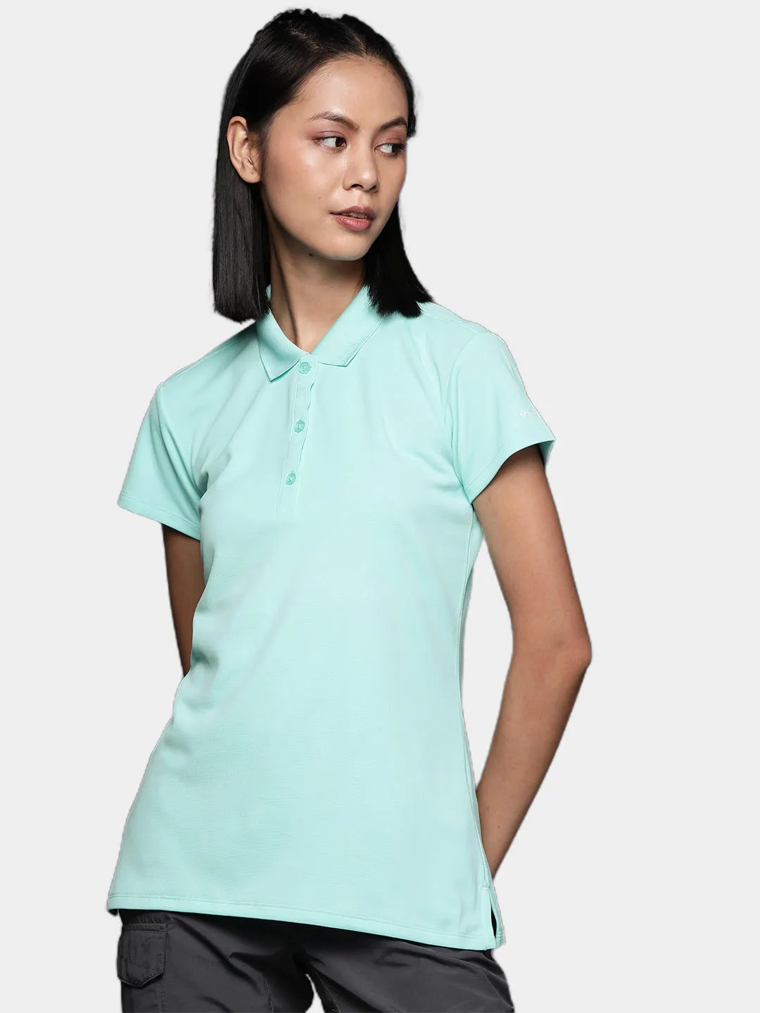 Columbia Women Blue Omni-Wick Innisfree Polo Tshirt
