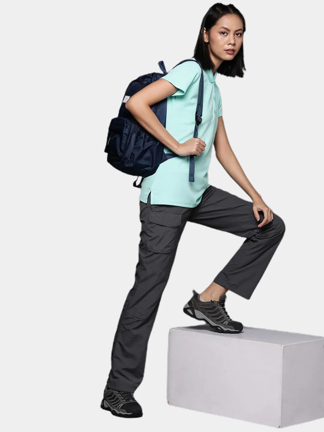 Columbia Women Blue Omni-Wick Innisfree Polo Tshirt