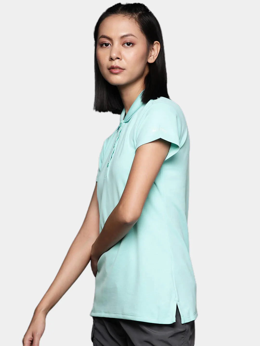 Columbia Women Blue Omni-Wick Innisfree Polo Tshirt