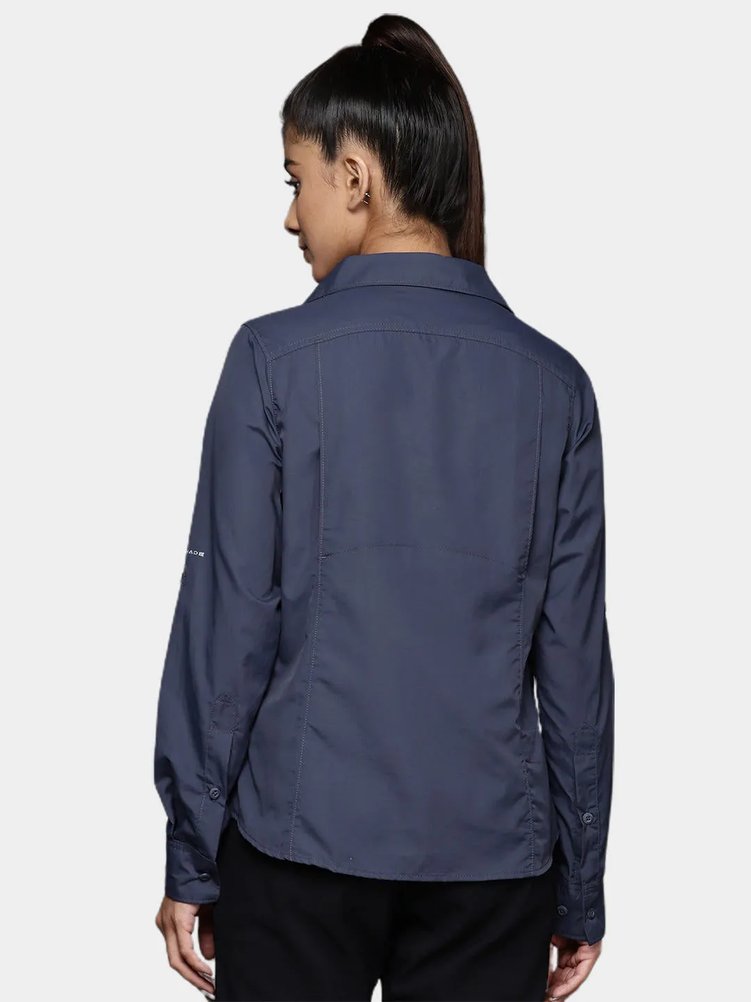 Columbia Women Blue Omni-Wick Silver Ridge 2.0 Long Sleeve Shirt