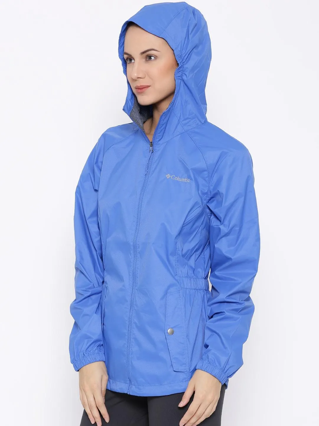 Columbia Women Blue Proxy Falls Waterproof Rain Jacket
