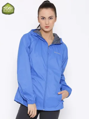 Columbia Women Blue Proxy Falls Waterproof Rain Jacket