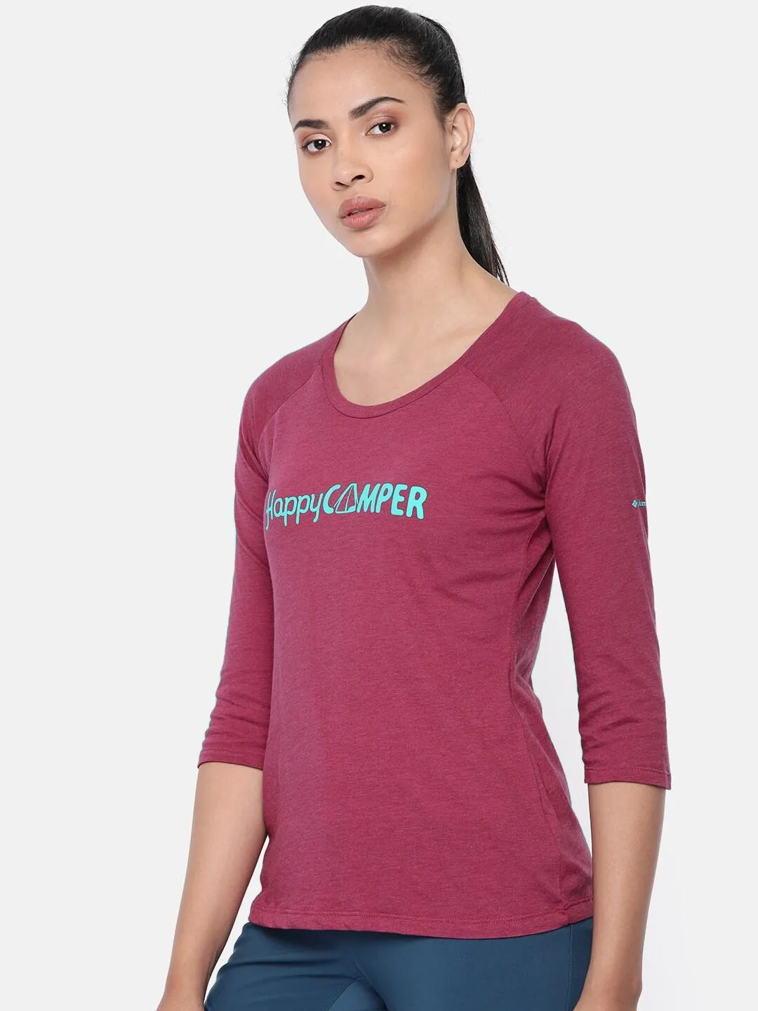 Columbia Women Blue Weekend Explorer 3/4 Tshirt