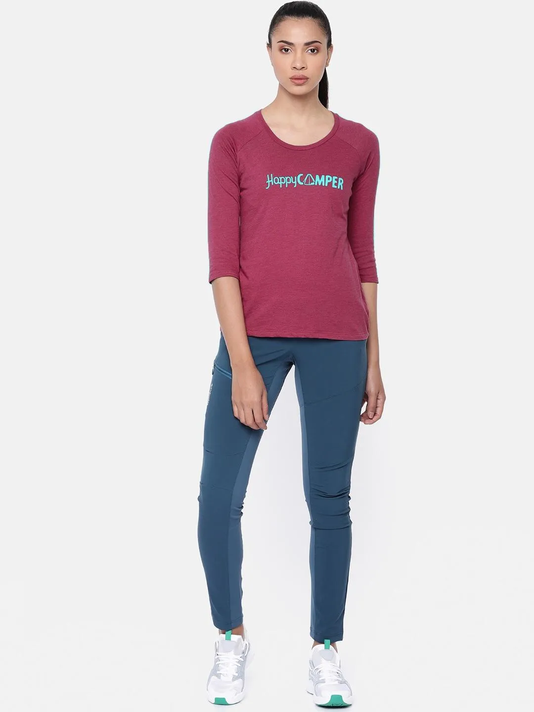 Columbia Women Blue Weekend Explorer 3/4 Tshirt