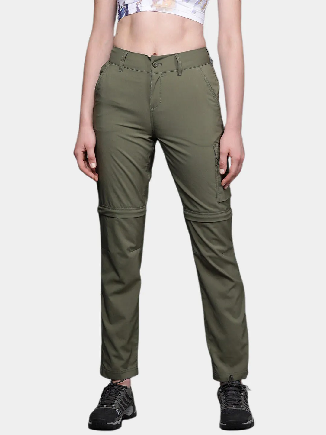 Columbia Women Green Omni-Shade Silver Ridge Utility Convertible Pant