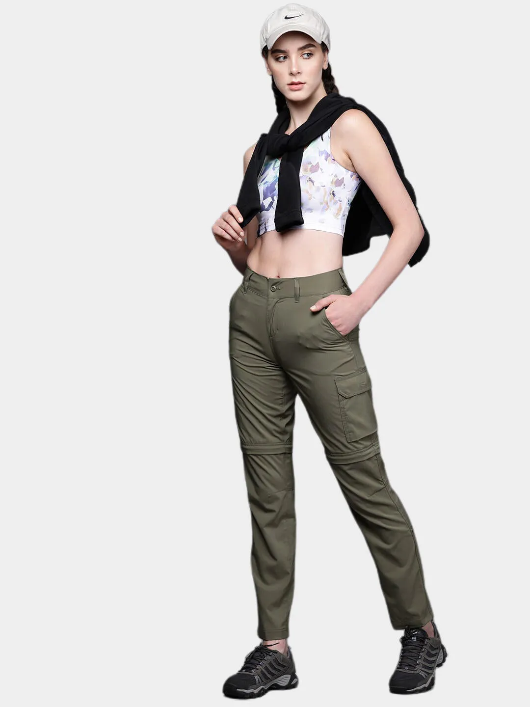Columbia Women Green Omni-Shade Silver Ridge Utility Convertible Pant