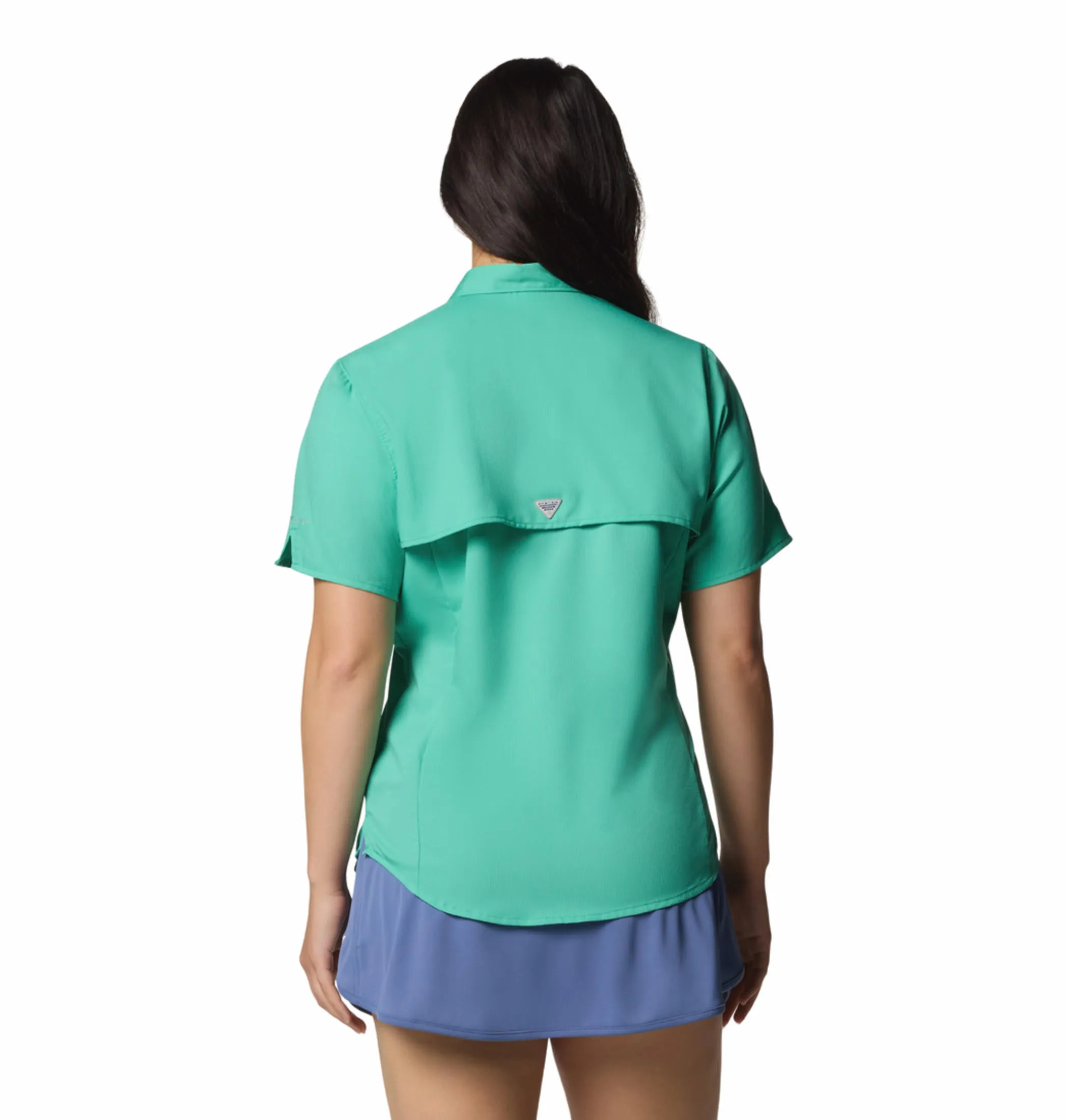 Columbia Women Green Omni-Shade Tamiami II Short Sleeve Shirt