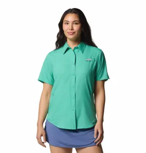 Columbia Women Green Omni-Shade Tamiami II Short Sleeve Shirt