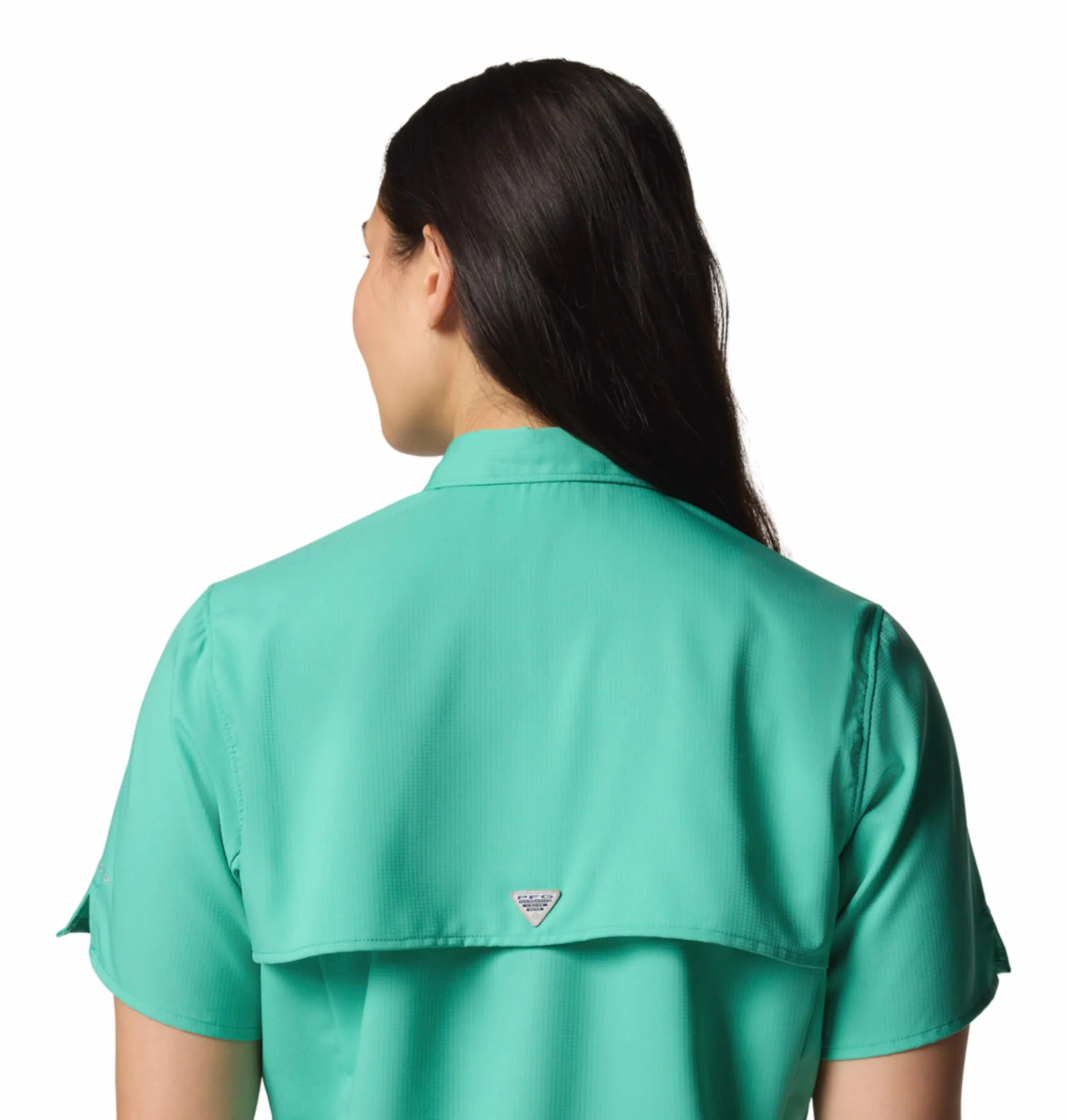 Columbia Women Green Omni-Shade Tamiami II Short Sleeve Shirt