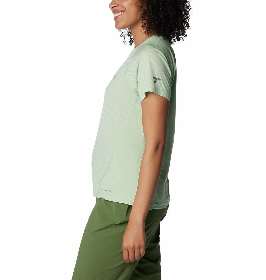 Columbia Women Green Omni-Wick Cirque River Crew Tshirt