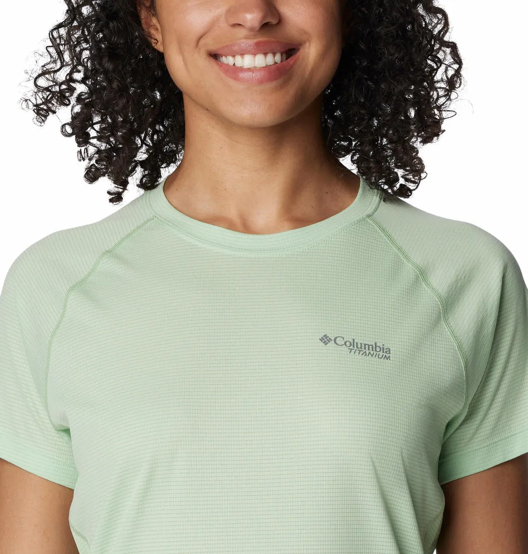 Columbia Women Green Omni-Wick Cirque River Crew Tshirt
