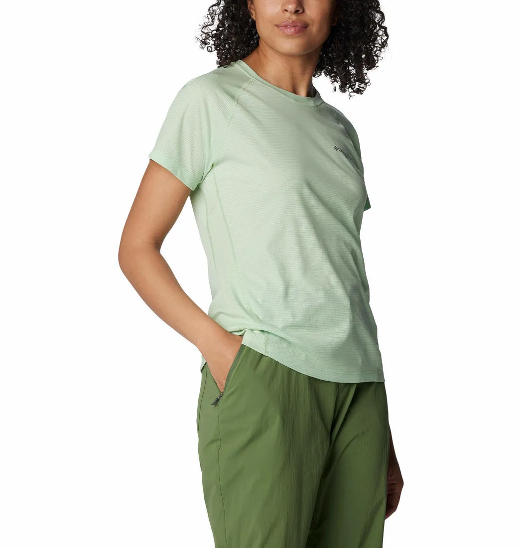 Columbia Women Green Omni-Wick Cirque River Crew Tshirt