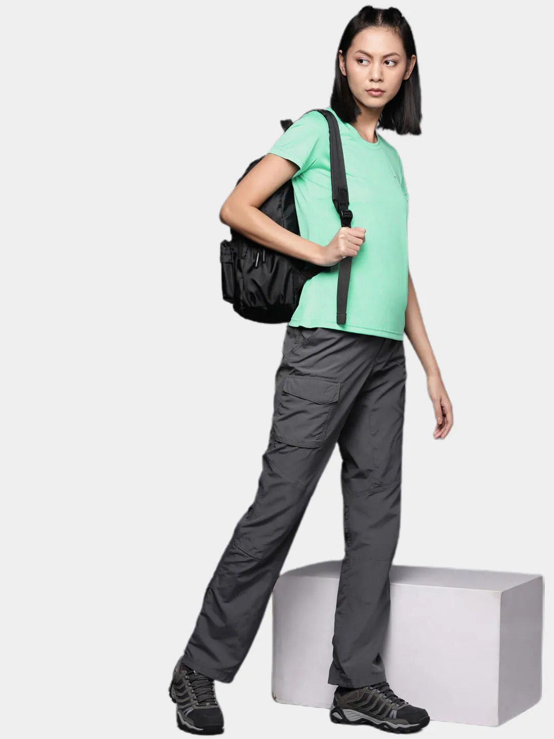 Columbia Women Green Omni-Wick Hike Crew Tshirt