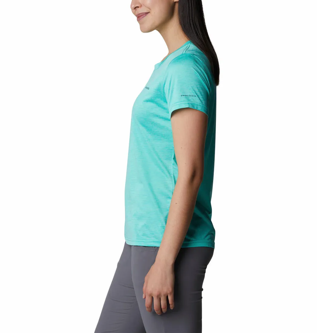 Columbia Women Green Omni-Wick Hike Crew Tshirt