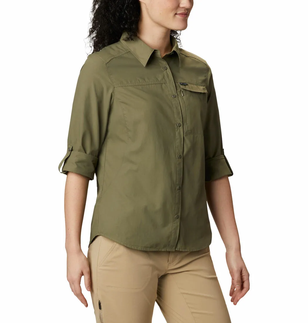 Columbia Women Green Omni-Wick Silver Ridge 2.0 Long Sleeve Shirt