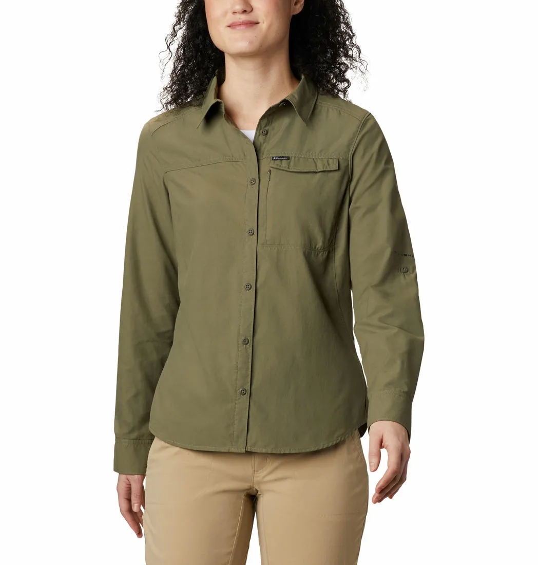 Columbia Women Green Omni-Wick Silver Ridge 2.0 Long Sleeve Shirt