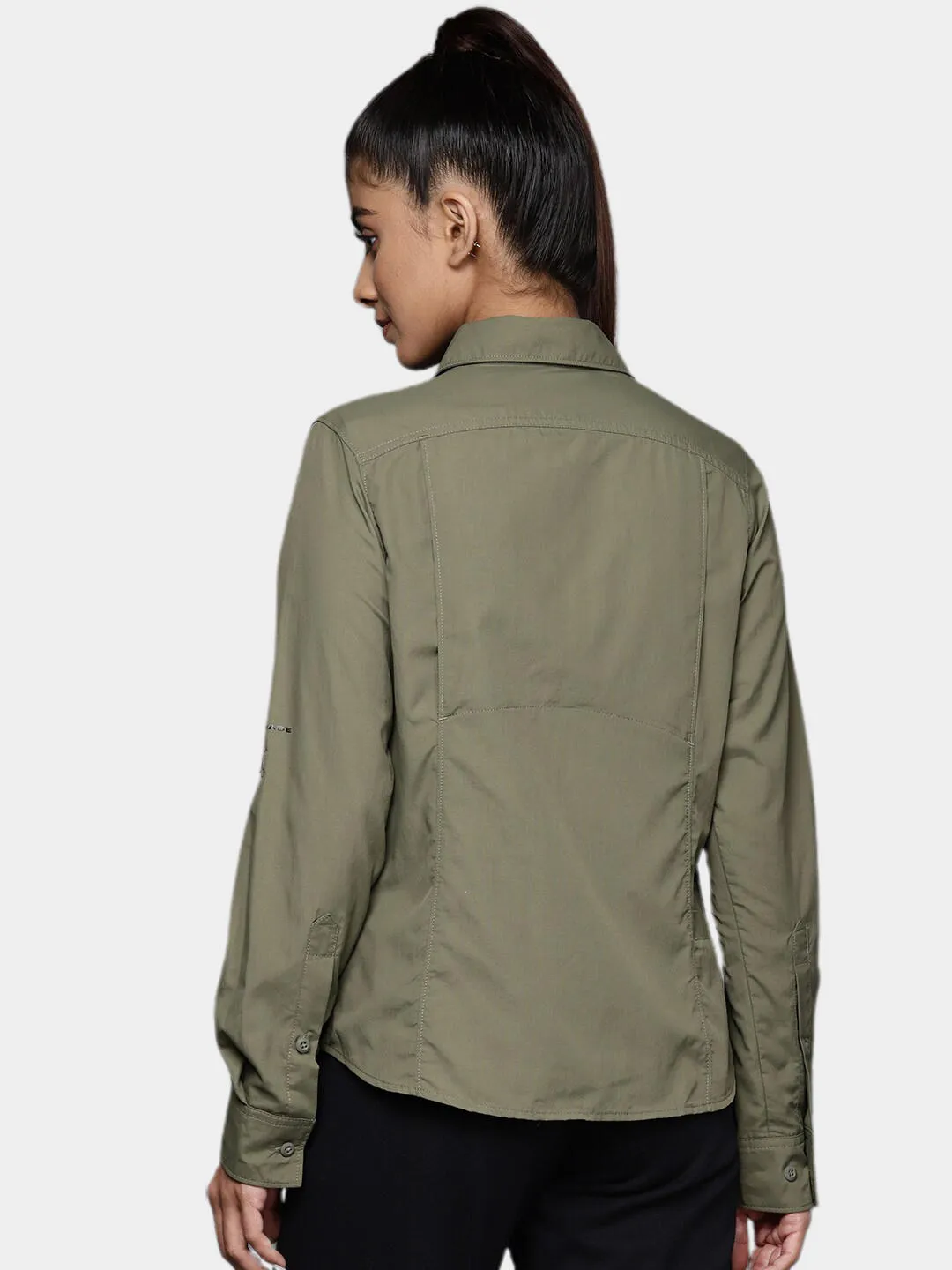 Columbia Women Green Omni-Wick Silver Ridge 2.0 Long Sleeve Shirt