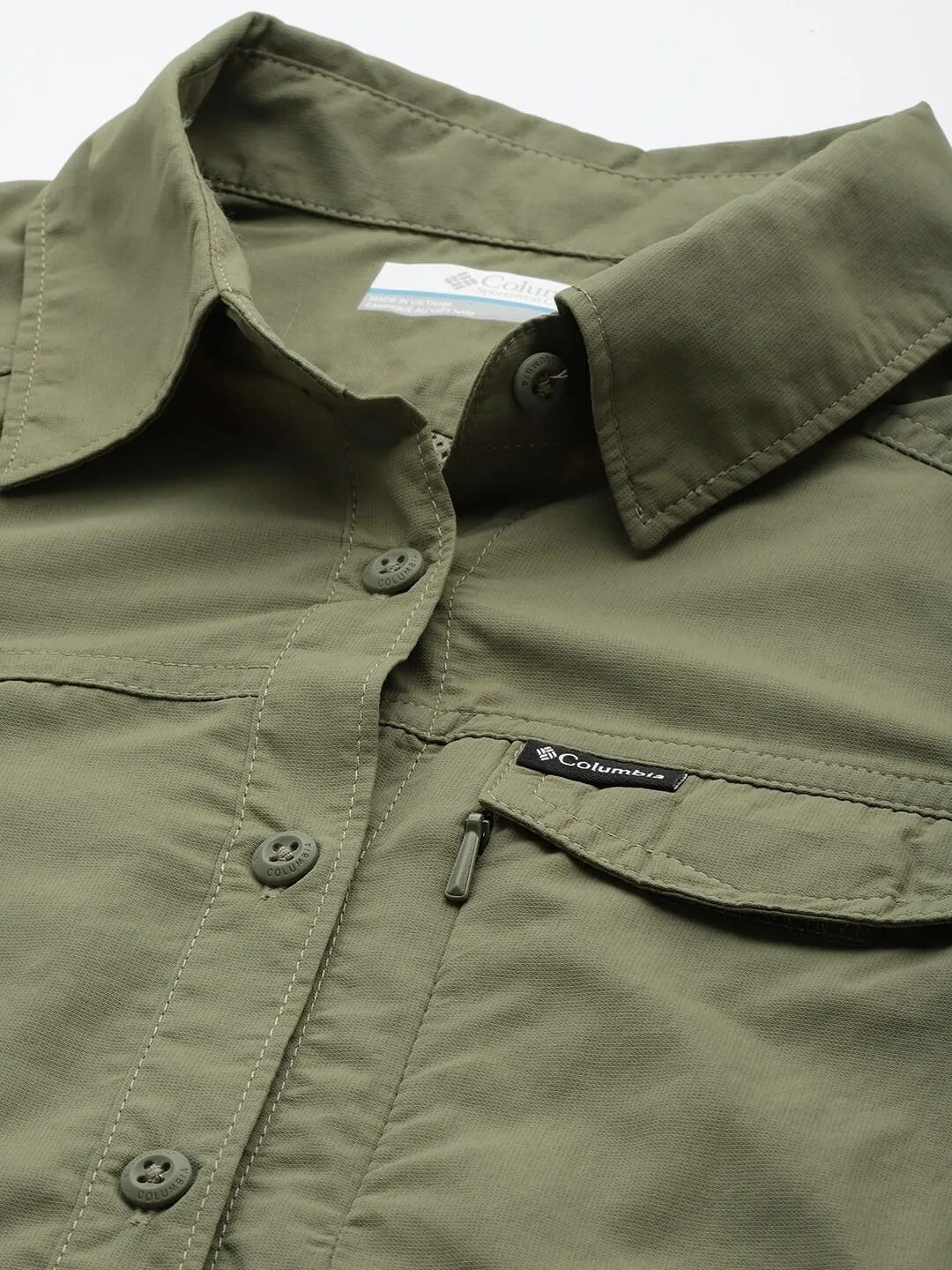 Columbia Women Green Omni-Wick Silver Ridge 2.0 Long Sleeve Shirt