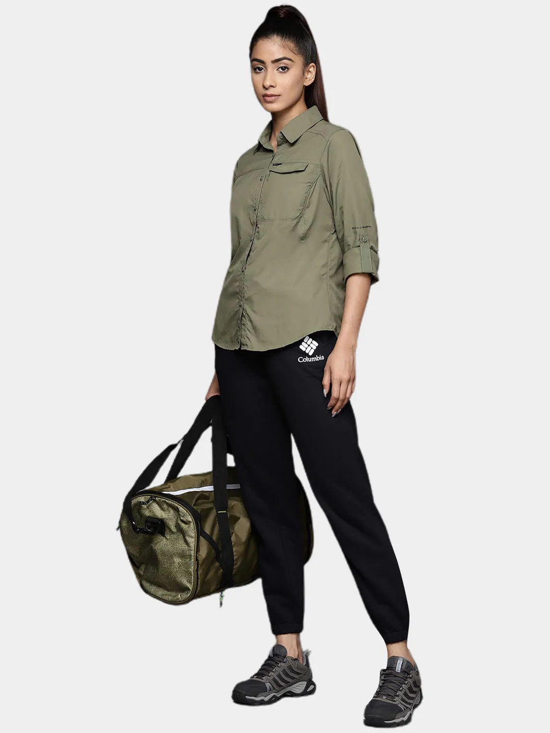Columbia Women Green Omni-Wick Silver Ridge 2.0 Long Sleeve Shirt