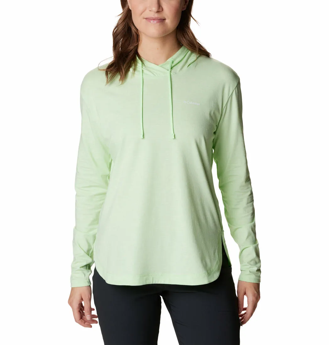 Columbia Women Green Omni-Wick Sun Trek Hooded Tshirt