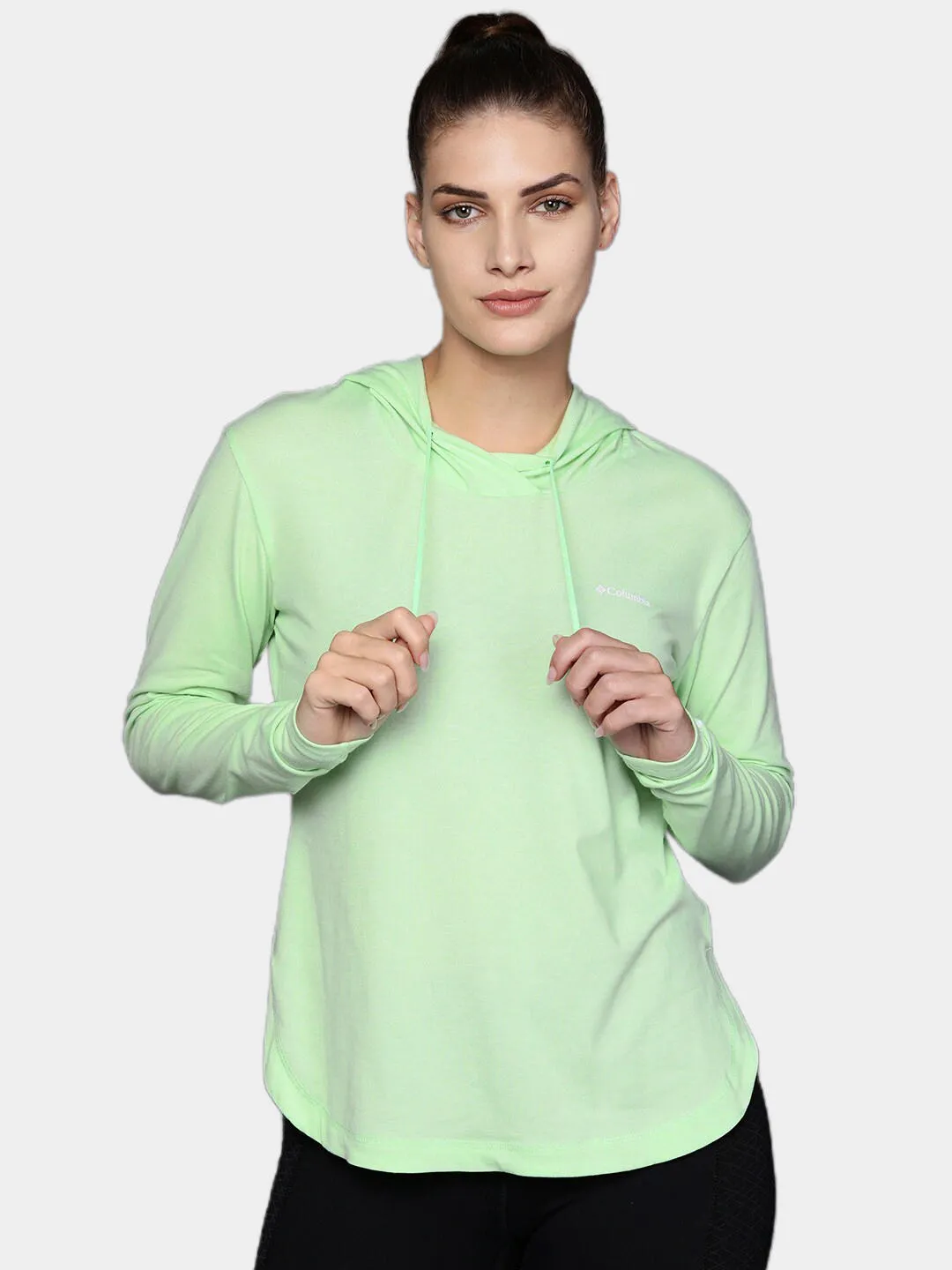 Columbia Women Green Omni-Wick Sun Trek Hooded Tshirt