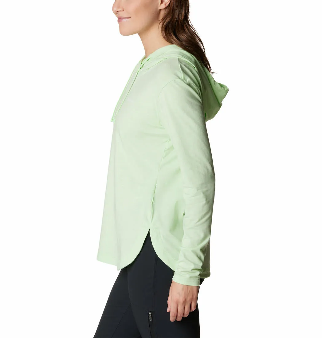 Columbia Women Green Omni-Wick Sun Trek Hooded Tshirt