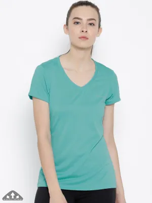 Columbia Women Green Omni-Wick Tech TrekShort Sleeve Tshirt