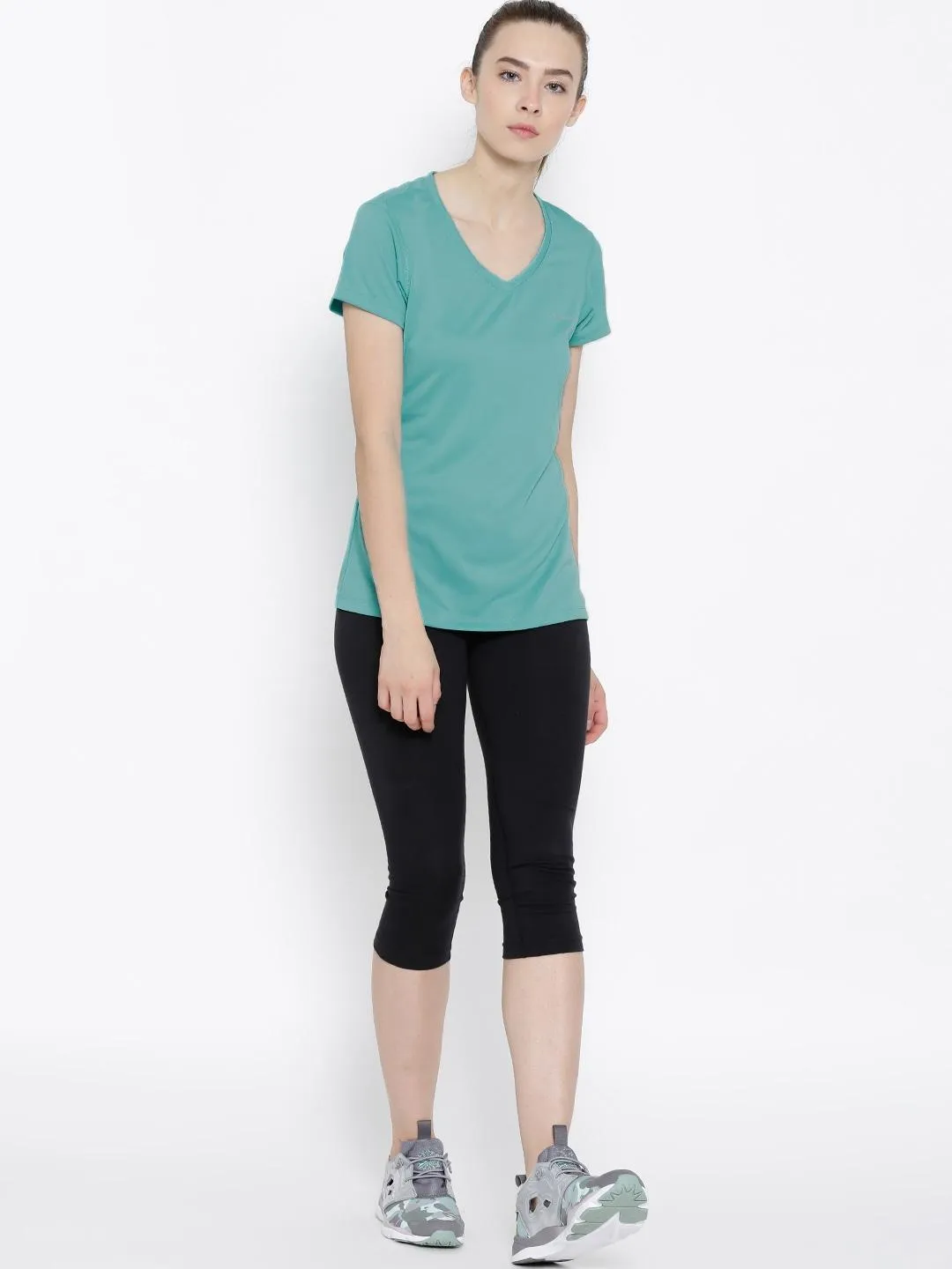 Columbia Women Green Omni-Wick Tech TrekShort Sleeve Tshirt