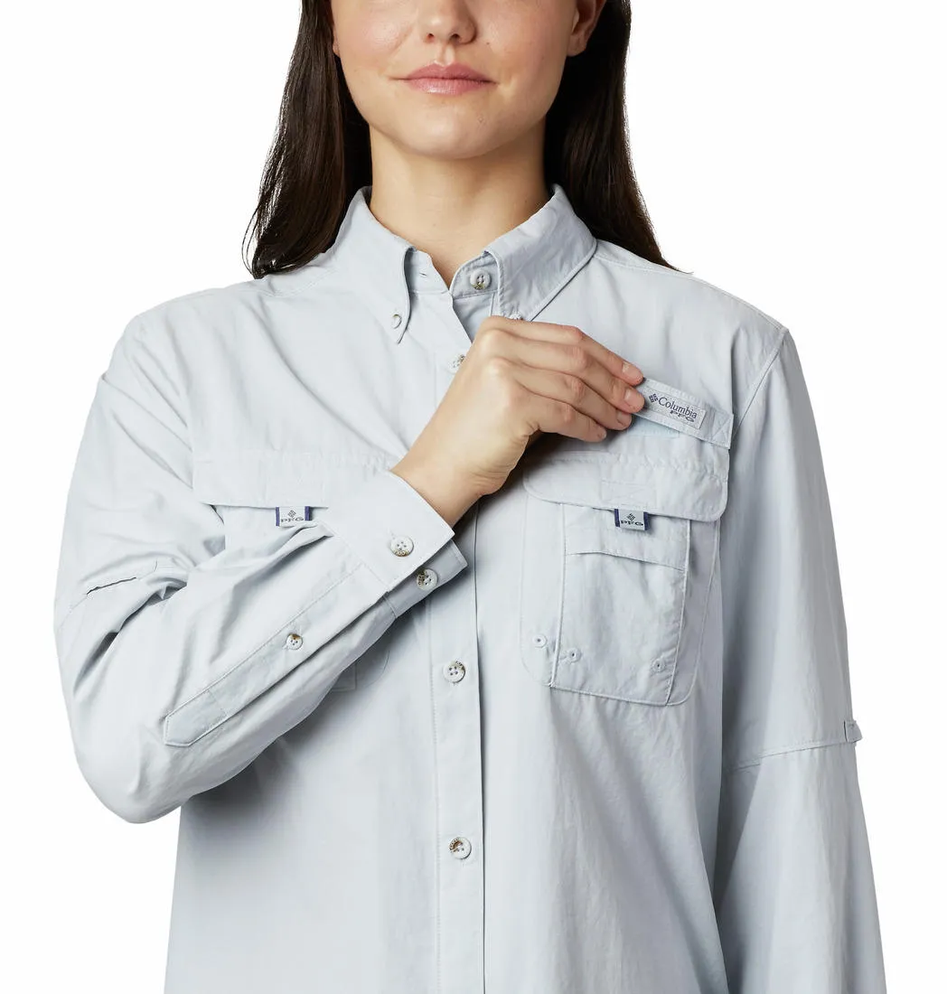 Columbia Women Grey Omni-Shade Bahama Long Sleeve Shirt