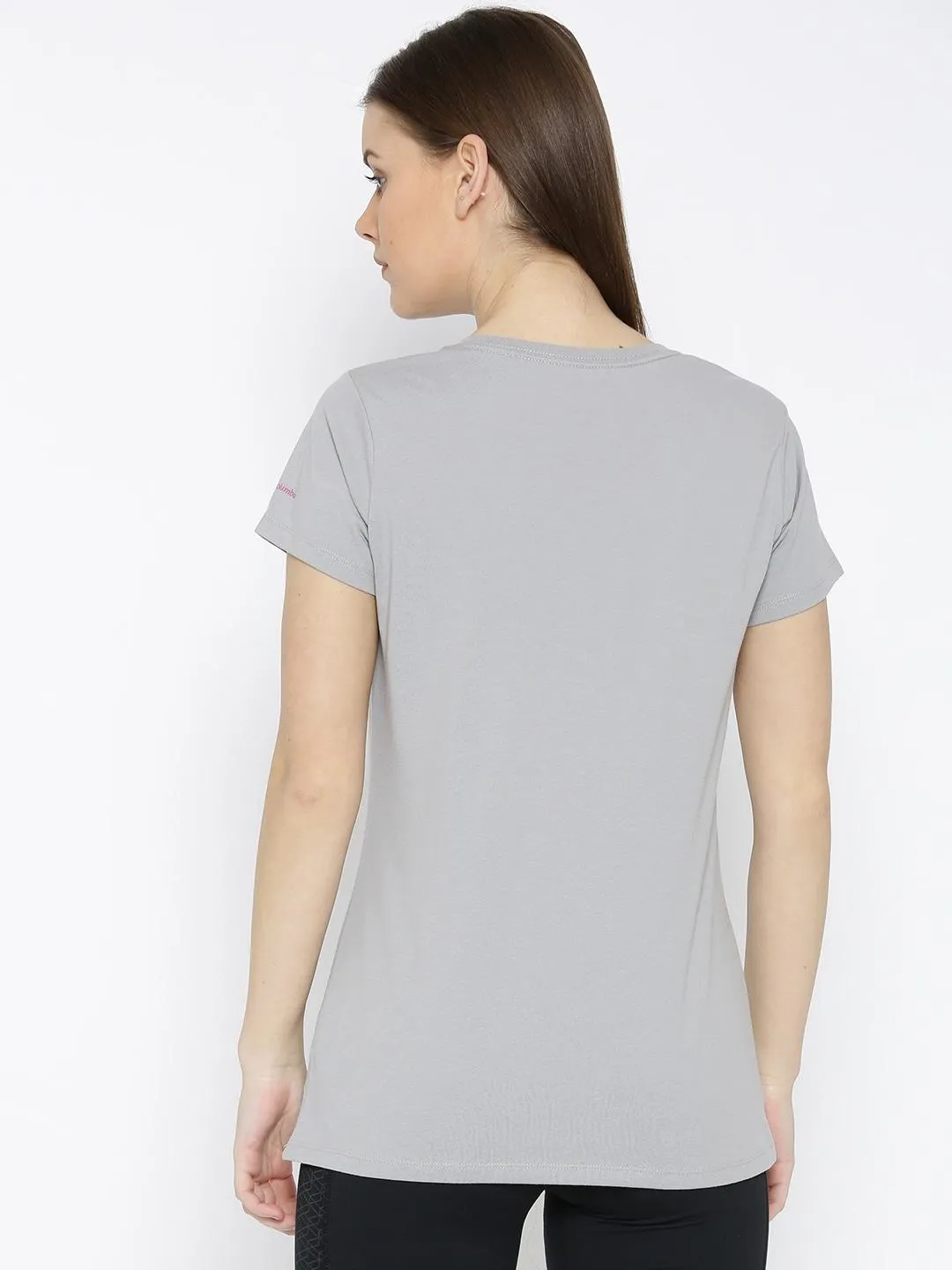 Columbia Women Grey Omni-Wick Camp Stamp Performance Tshirt