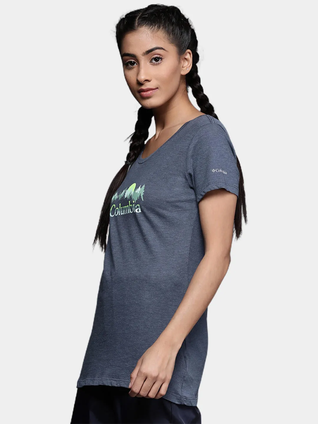 Columbia Women Navy Blue Daisy DaysGraphic Tshirt