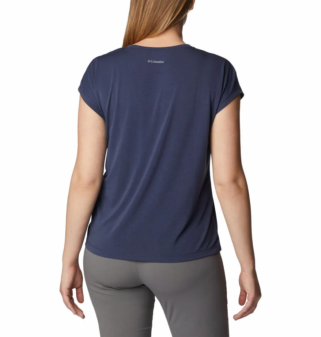 Columbia Women Navy Blue Omni-Wick Boundless Trek Tshirt
