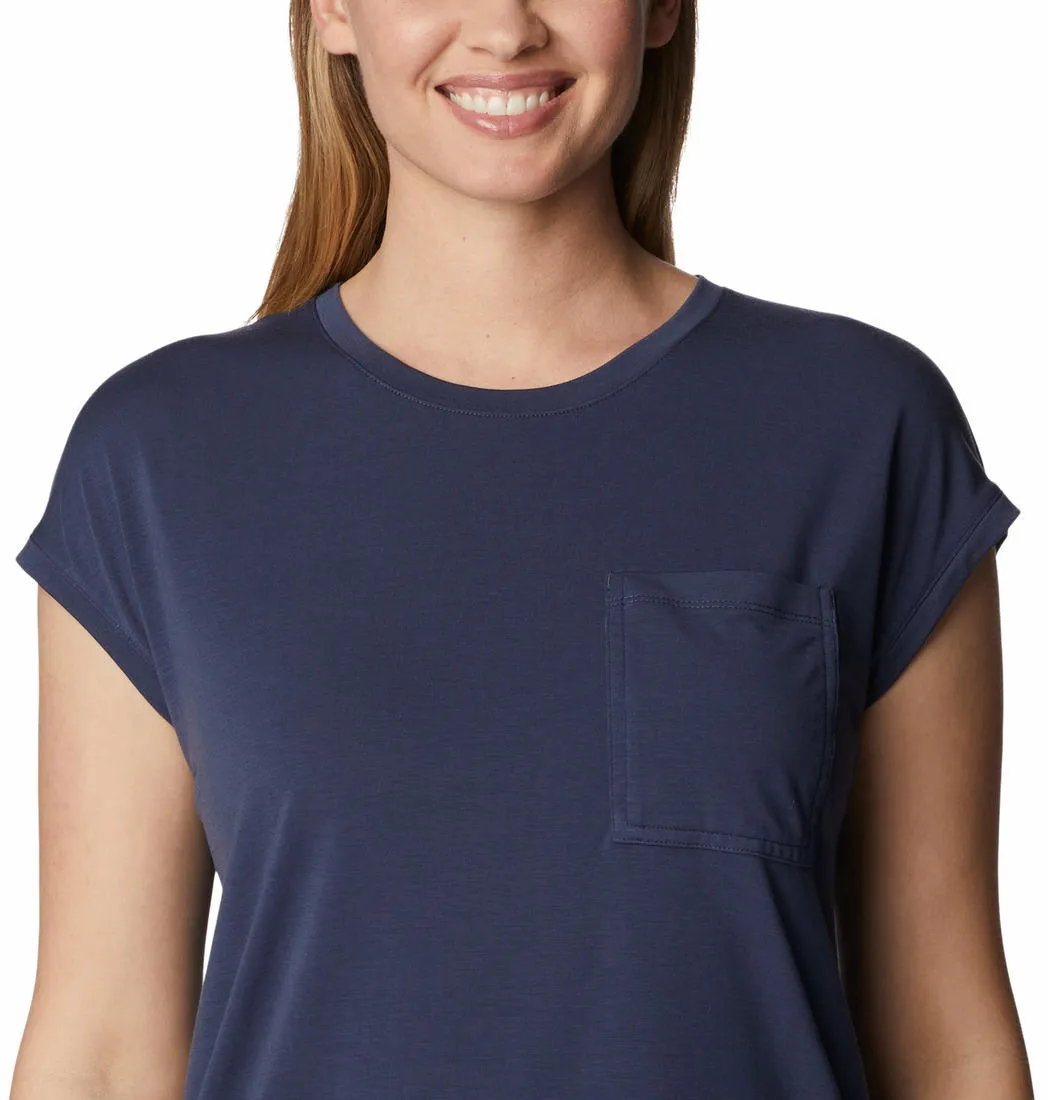 Columbia Women Navy Blue Omni-Wick Boundless Trek Tshirt